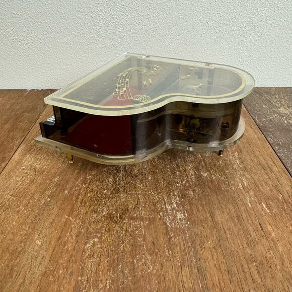 Sankyo Japan Vintage Piano Acrylic Wind-up "Chariots of Fire" Trinket Music Box‎ - Picture 5 of 11